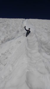 Adam on the snow chute