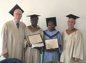 Rwandan Coordinator Esron with his wife Kezia, and US trainers Gary and Jon