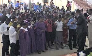 Group standing in front are new believers